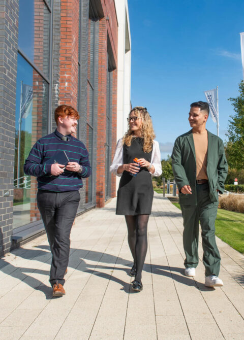 Marketing team outside